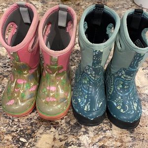 2 Pairs of toddler Bog winter boots